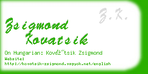 zsigmond kovatsik business card